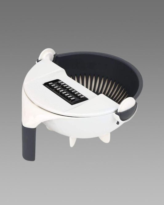 Vegetable Cutter- 7 in 1 Multifunction Magic Rotate Vegetable Cutter with Drain Basket Large Capacity